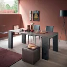 Uitschuifbare console tot 290 cm met houten blad Made in Italy - Seregno Viadurini