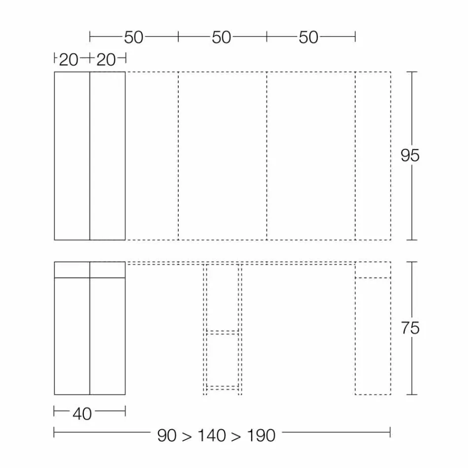 Uitschuifbare console tot 290 cm met houten blad Made in Italy - Seregno Viadurini