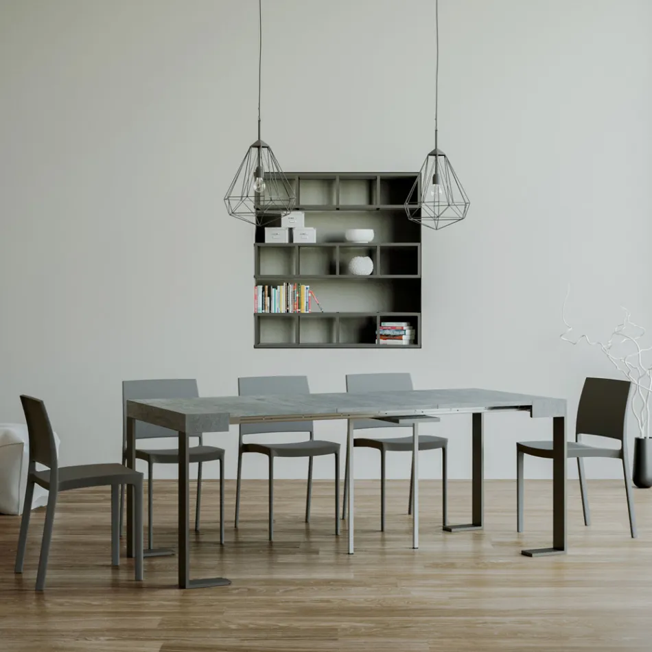 Uitschuifbare console tot 300 cm met antraciet frame Made in Italy - Giant Viadurini