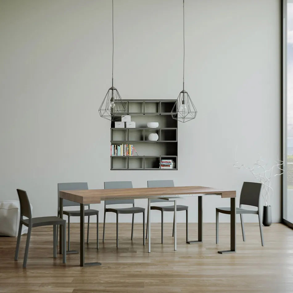 Uitschuifbare console tot 300 cm met antraciet frame Made in Italy - Giant Viadurini