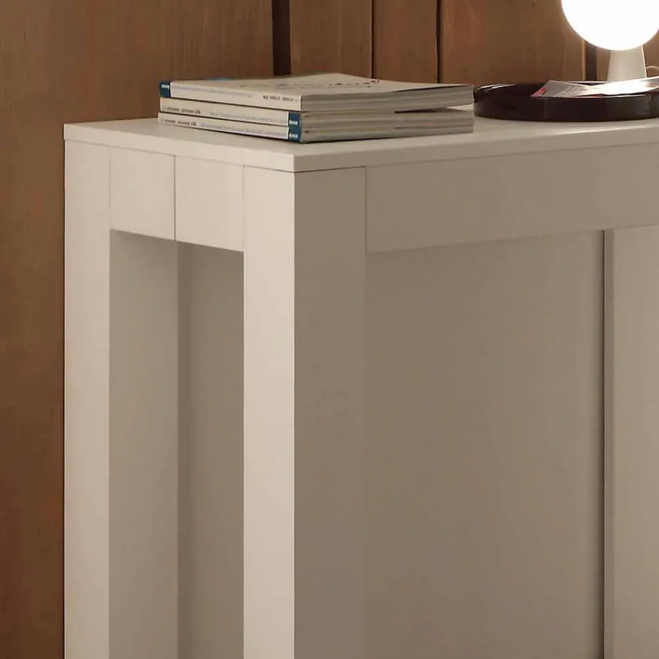 Uitschuifbare console melamine met open poriën witte vouwen Bosa Viadurini