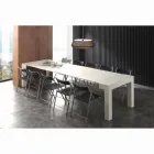 Uitschuifbare console melamine met open poriën witte vouwen Bosa Viadurini