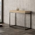 Uitschuifbare console in minimalistische stijl van hout en ijzer, gemaakt in Italië - Vlam
