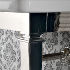 Vintage badkamerconsole 105 cm in wit keramiek met poten, gemaakt in Italië - Marwa Viadurini