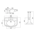 Vintage keramische badkamerconsole op kolom, gemaakt in Italië - Paulina Viadurini