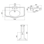 Vintage keramische badkamerconsole op kolom, gemaakt in Italië - Paulina Viadurini