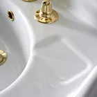 Vintage keramische badkamerconsole op kolom, gemaakt in Italië - Paulina Viadurini