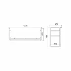 Badkamerconsole L 135 cm met dubbele kom in keramiek met voeten - Nausica Viadurini