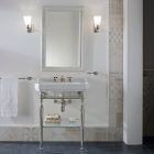 65 cm keramische badkamerconsole met metalen voeten Gemaakt in Nausica, Italië Viadurini