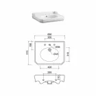 65 cm keramische badkamerconsole met metalen voeten Gemaakt in Nausica, Italië Viadurini