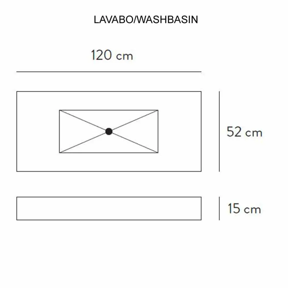 Badkamerconsole Geïntegreerde wastafel en hangende plank in Gres 4 afwerkingen - Rampina Viadurini