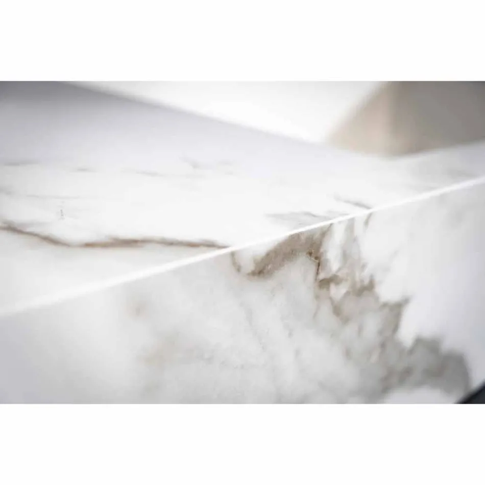 Badkamerconsole Geïntegreerde wastafel en hangende plank in Gres 4 afwerkingen - Rampina Viadurini