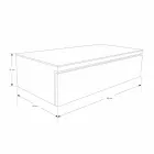 Hangende badkamerconsole in teak en Hi Macs® met opberglade - Rodolfo Viadurini