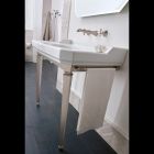 90 cm vintage badkamerconsole, wit keramiek, met voeten Made in Italy - Nausica Viadurini