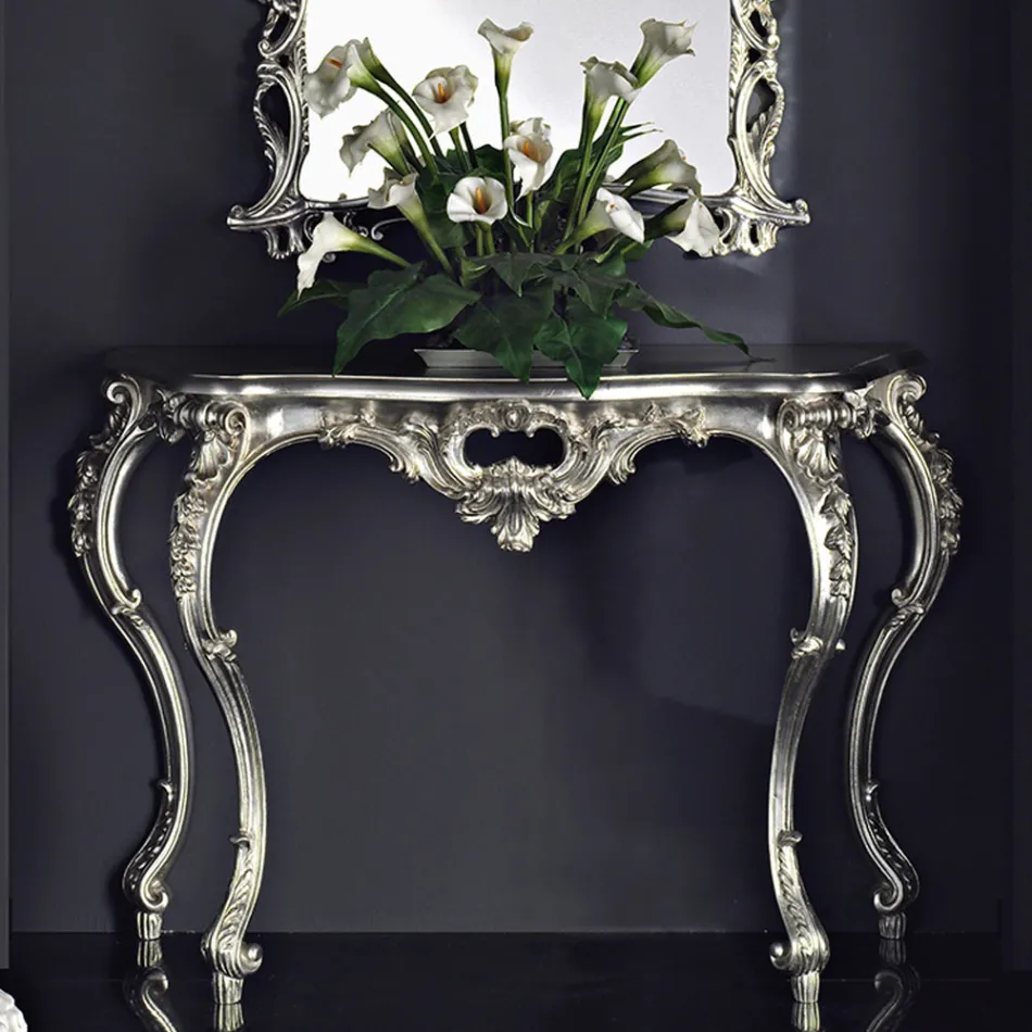 Consoletafel met MDF-paneel en decoraties in diverse kleuren, gemaakt in Italië door Giacomo. Viadurini