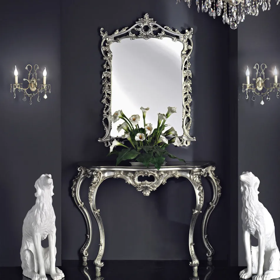 Consoletafel met MDF-paneel en decoraties in diverse kleuren, gemaakt in Italië door Giacomo. Viadurini