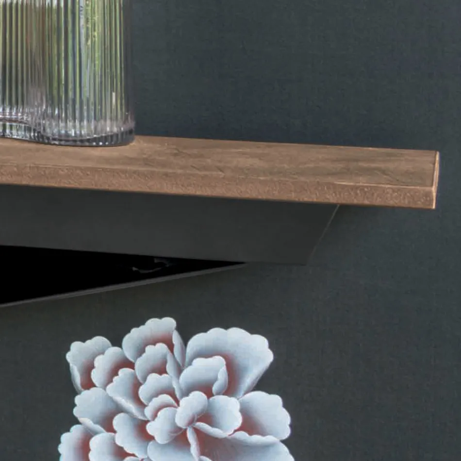 Console met morteleffect bovenblad en metalen onderstel Made in Italy - Timedio Viadurini