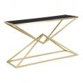Gouden console met metalen structuur en zwart glazen blad - Eritrea