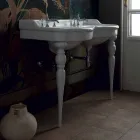 Klassieke badkamerkamer met dubbele kom gemaakt in Italië, Magda Viadurini