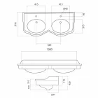 Klassieke badkamerkamer met dubbele kom gemaakt in Italië, Magda Viadurini