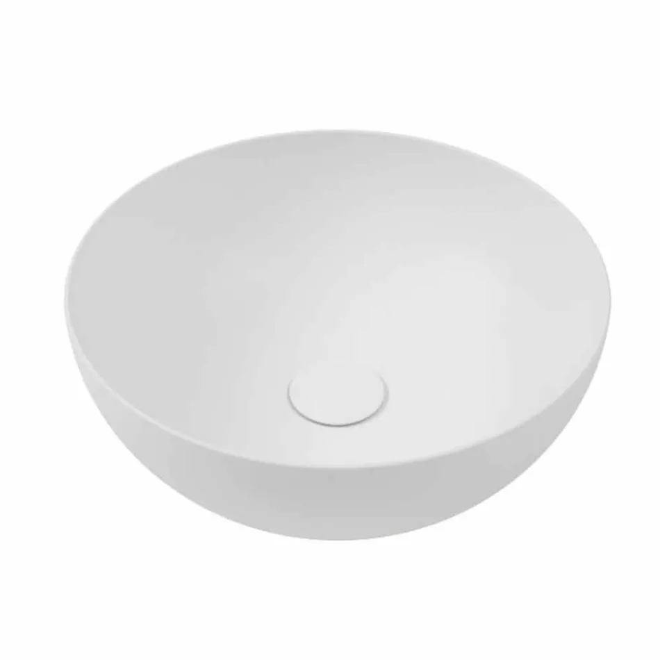 Badkamerconsole met wastafel en plank in porseleinen aardewerk 4 afwerkingen - Ramina Viadurini