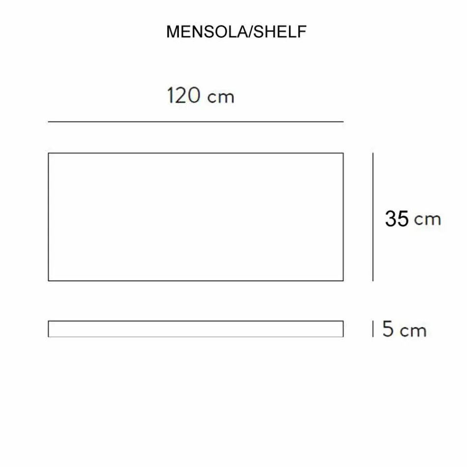 Badkamerconsole met wastafel en plank in porseleinen aardewerk 4 afwerkingen - Ramina Viadurini