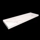 Badkamerconsole met wastafel en plank in porseleinen aardewerk 4 afwerkingen - Ramina Viadurini