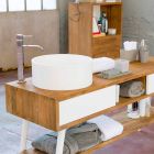 Modern design teakhouten badkamer console in Pistoia natuurlijk teak Viadurini