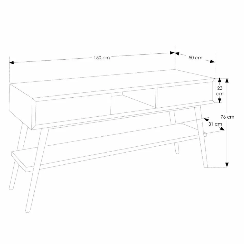 Modern design teakhouten badkamer console in Pistoia natuurlijk teak Viadurini