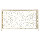 Ingangsconsole in goudkleurig ijzer met marmeren blad - Carlotta Viadurini