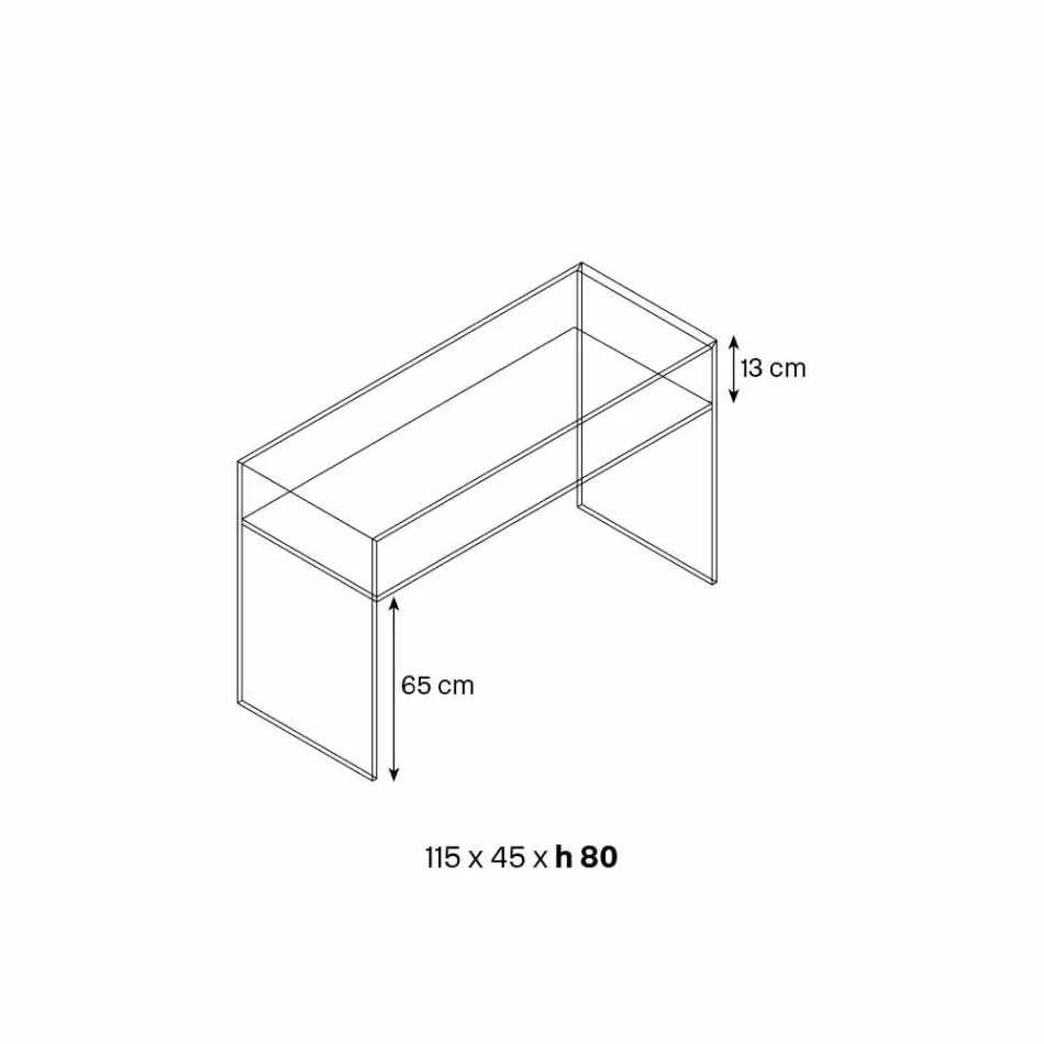 Entreeconsole van extra helder glas met 2 Canaletto-notenhouten lades - Selex Viadurini