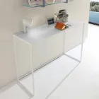 Metalen woonkamerconsole met kristallen blad Made in Italy - Iridio Viadurini