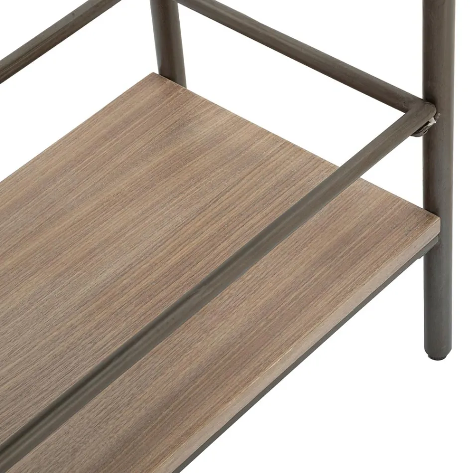 Woonkamerconsole in dennenhout en grijs ijzer met 2 deuren - Cooper Viadurini