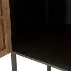 Woonkamerconsole in dennenhout en grijs ijzer met 2 deuren - Cooper Viadurini