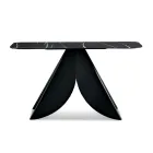 Cristina metalen consoletafel met keramisch blad in marmerlook voor de woonkamer Viadurini