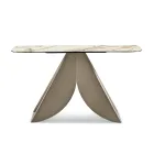 Cristina metalen consoletafel met keramisch blad in marmerlook voor de woonkamer Viadurini