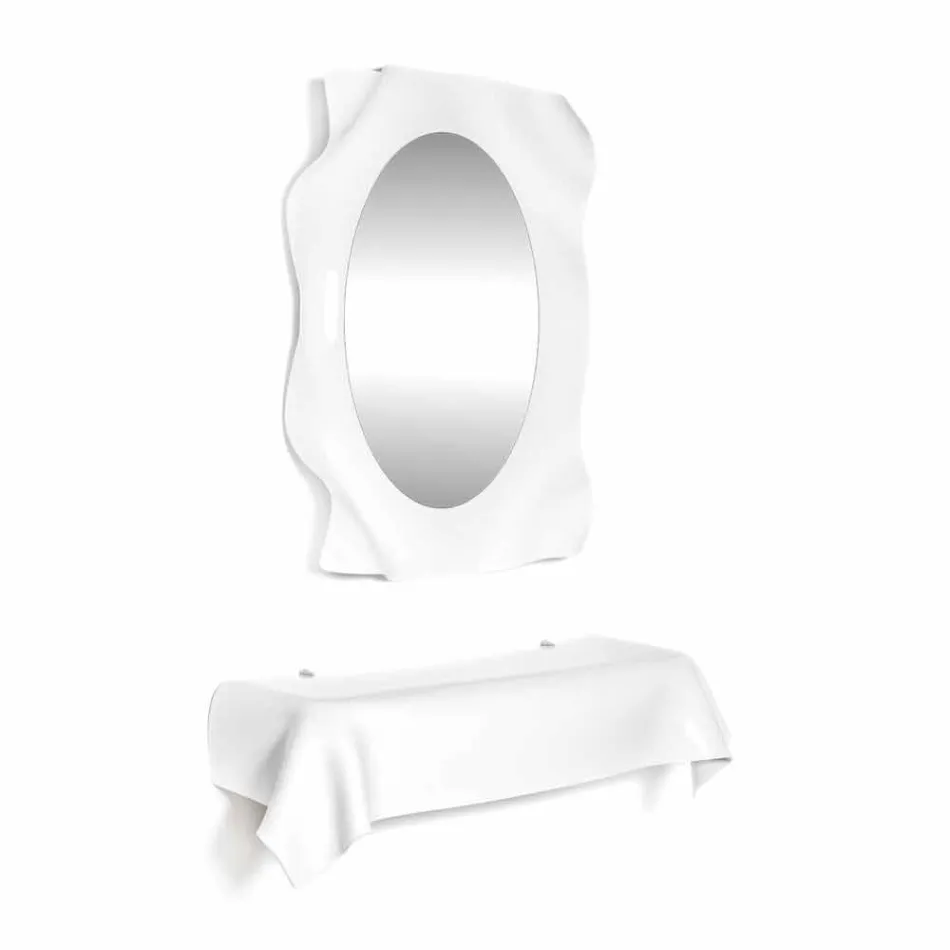 Console modern design in wit plexiglas gedrapeerd Wish Viadurini