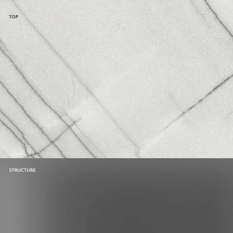 Designconsole met marmeren blad en glazen voet Gemaakt in Italië - Molino Viadurini