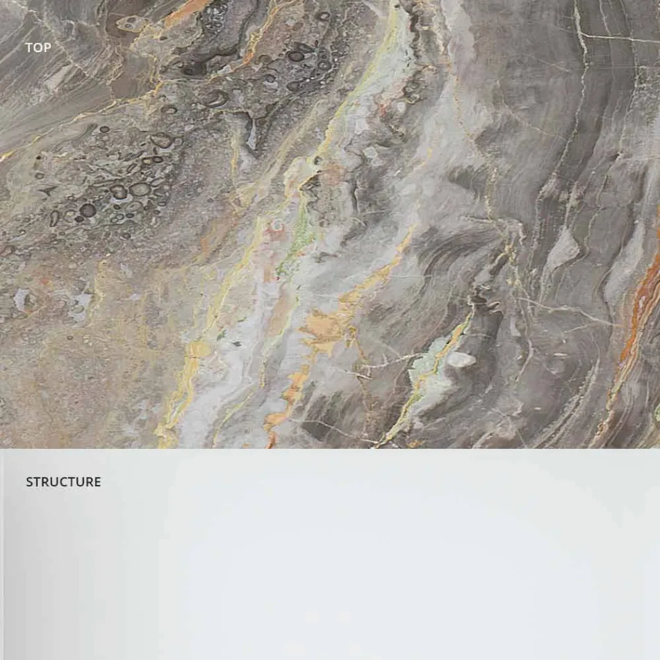 Designconsole met marmeren blad en glazen voet Gemaakt in Italië - Molino Viadurini