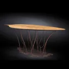 Console ontwerp en ambachten eiken fineer notenhout Fenice Viadurini