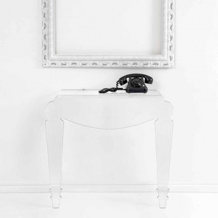 Ontwerpconsole in transparant plexiglas, geproduceerd in Italië, Africo Viadurini