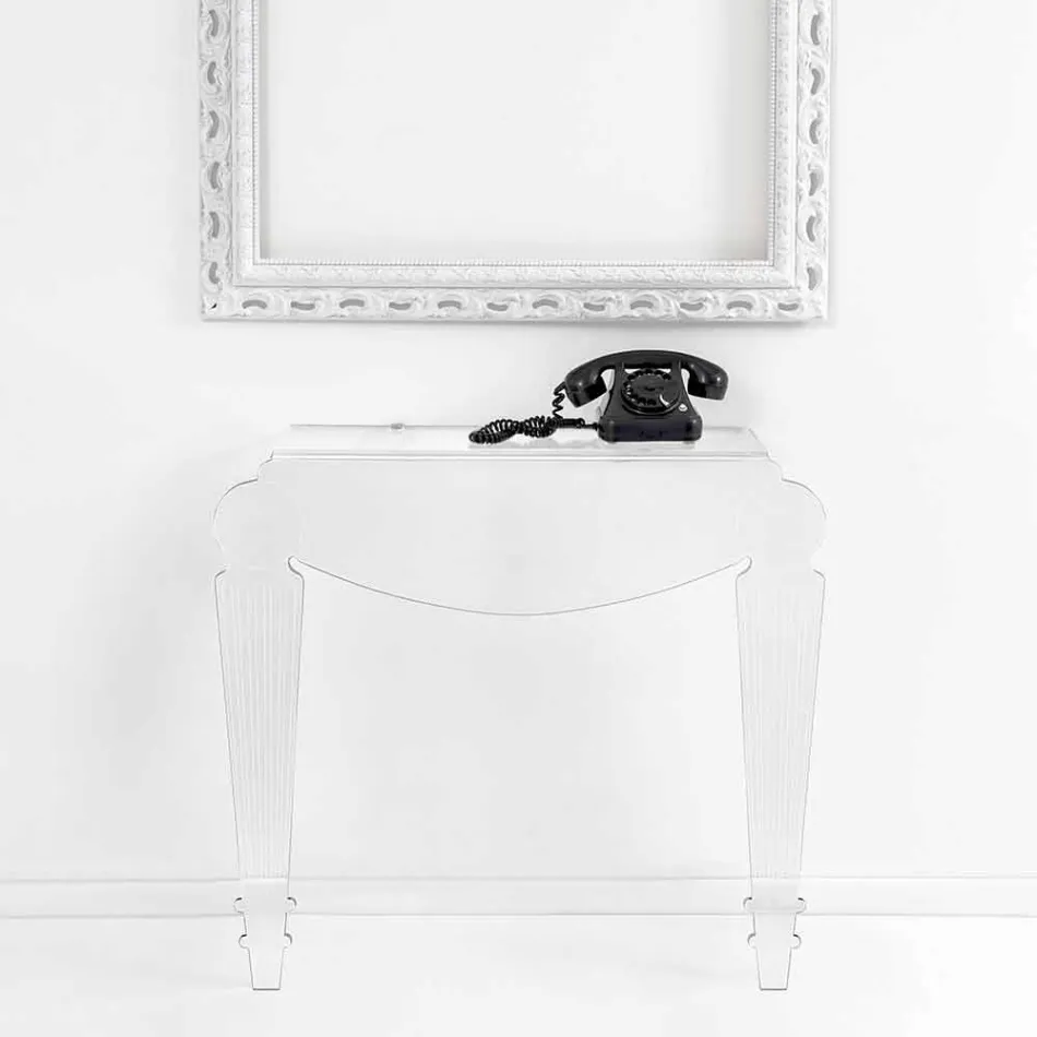 Ontwerpconsole in transparant plexiglas, geproduceerd in Italië, Africo Viadurini