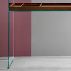 Designconsole in extra helder glas met dienblad Made in Italy - Imperative Viadurini