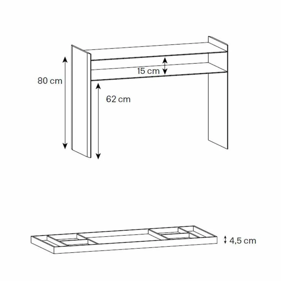 Designconsole in extra helder glas met dienblad Made in Italy - Imperative Viadurini
