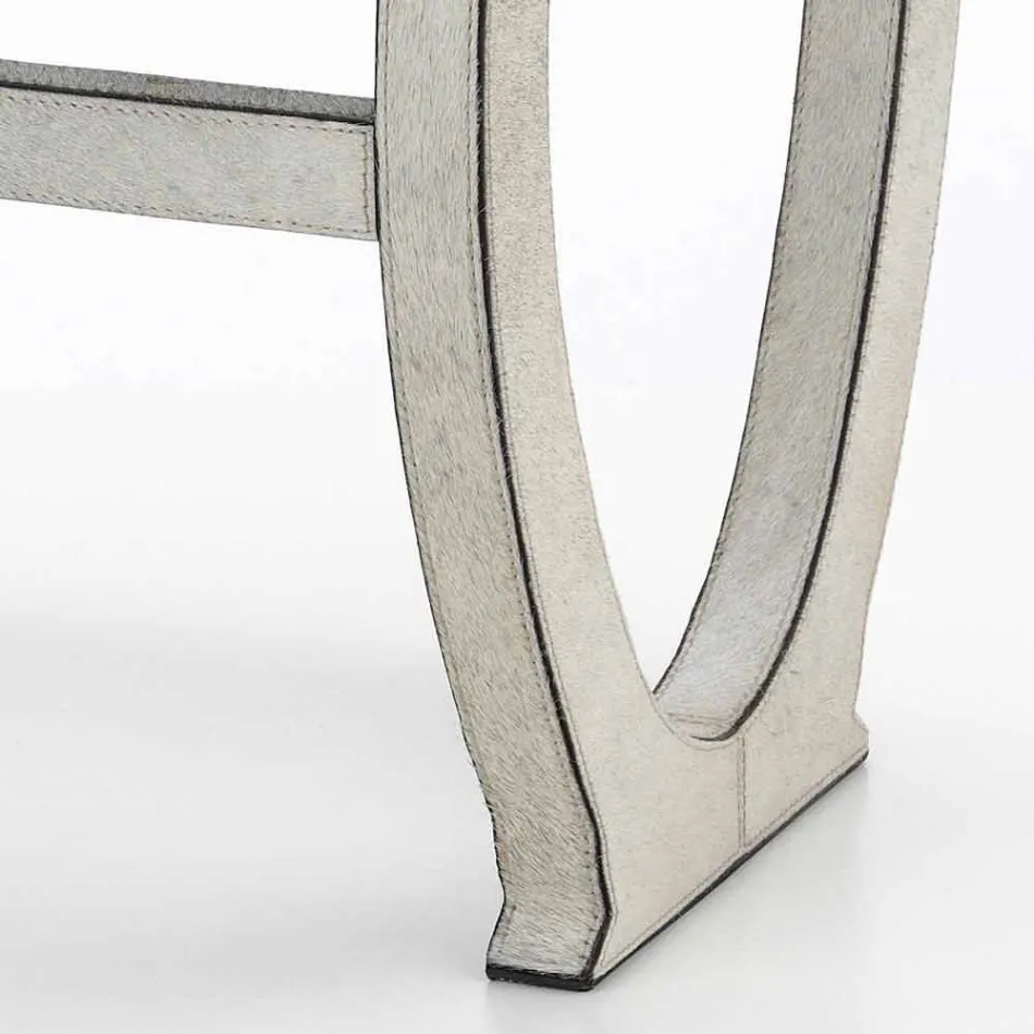 Modern design console met dienblad grijze pony Felicia Viadurini