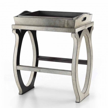 Modern design console met dienblad grijze pony Felicia Viadurini