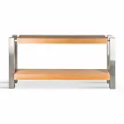 Ontwerp Console rechthoekige dubbele plank in eiken Aida Viadurini