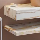 Console en badkamerplank in Gres en wastafel in Vetrochina, 4 kleuren - Rametina Viadurini