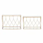 Elegante console in staal en glas met modern design en glamour 2 stuks - Irene Viadurini