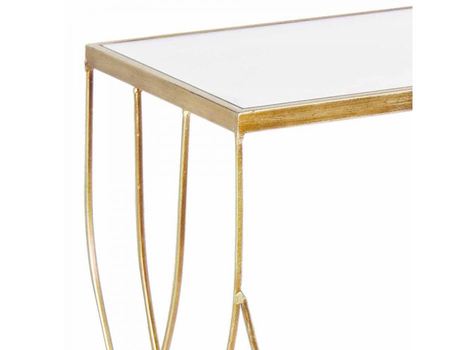 Elegante console in staal en glas met modern design en glamour 2 stuks - Irene Viadurini
